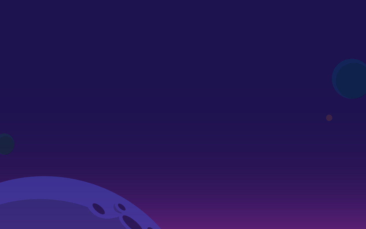 purple space scene with planets
